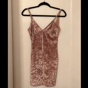 Pink velvet body con dress